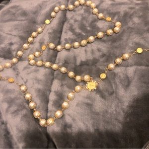 Rosary: Gold and pearl - Brand new.